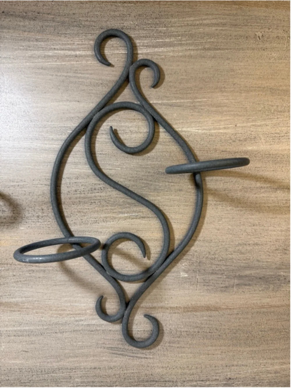 set of two scrollwork metal wall sconces approx 13x9”